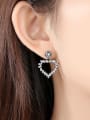 thumb Copper With Black Gun Plated Vintage Hollow Heart Drop Earrings 0