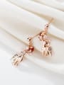 thumb 925 Sterling Silver With Rose Gold Plated Cute Elk Drop Earrings 1