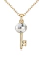 thumb Trendy Oval austrian Crystal Key Pendant Alloy Necklace 2