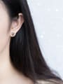 thumb S925 silver simple triangle flexible zircon stud Earring 2