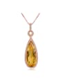 thumb Water Drop Yellow Crystal Noble Pendant for Women 0