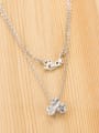 thumb Double Chain Flower Necklace 3