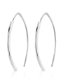 thumb 925 Sterling Silver With Platinum Plated Fashion Irregular Hoop Earrings 2