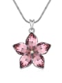 thumb Simple austrian Crystals Flowery Pendant Alloy Necklace 2