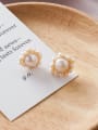 thumb Alloy With Gold Plated Simplistic Flower Stud Earrings 3