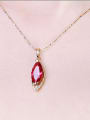 thumb Copper Alloy 18K Gold Plated Vintage Water Drop Zircon Necklace 1