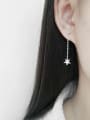 thumb Fashion Marquise Zircon-studded Little Flower Silver Drop Earrings 1