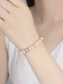 thumb Sterling Silver 8-9mm flat mixed color natural freshwater pearl bracelet 2