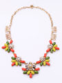 thumb Alloy Color Flowers Sweater Necklace 0