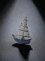 thumb Copper inlaid AAA zircon personality small sailboat brooch 2
