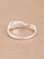 thumb Simple Leaf 925 Silver Opening Ring 2