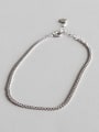 thumb 925 Sterling Silver With Platinum Plated Simplistic Thin chain Anklets 0