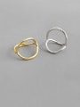 thumb 925 Sterling Silver With Gold Plated Simplistic  Hollow Geometric Free Size Rings 4