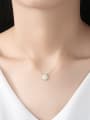 thumb 925 Sterling Silver With Cubic Zirconia Simplistic Round Necklaces 1