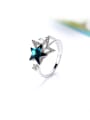 thumb Five-pointed Star Shaped Crystal Ring 0