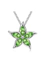 thumb Simple Marquise austrian Crystals Flowery Alloy Necklace 1