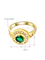 thumb Green 18K Gold Plated AAA Zircon Round Three Pieces Jewelry Set 3