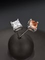 thumb Square AAA Zircon Square Drilling Classic Male And Female Universal Anti-allergic stud Earring 0