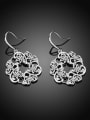 thumb Delicate Flower Shaped Silver Plated Drop Earrings 2