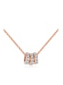 thumb Simple Three Rings Rhinestones Rose Gold Plated Necklace 0