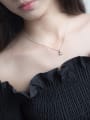 thumb Temperament Round Shaped Shining Zircon Necklace 1