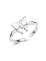 thumb Butterfly Popular Silver Women Opening Ring 0