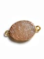 thumb Simple Oval Natural Crystal Gold Plated Pendant 2