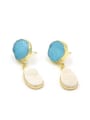 thumb Fashion Water Drop Round shaped Natural Crystal Earrings 1