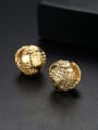 thumb Copper With Gold Plated Fashion Hollow Globe Clip On Earrings 3