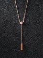 thumb Stainless Steel With Rose Gold Plated Simplistic Square Necklaces 2