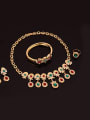 thumb Alloy Imitation-gold Plated Ethnic style Oval-shaped Stones Four Pieces Jewelry Set 1