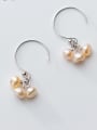 thumb 925 Sterling Silver With  Imitation Pearl Romantic Earrings 0