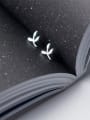 thumb S925 Silver Fresh Leaf Shaped  Stud Earrings 1