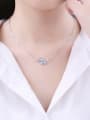 thumb Austria Color Crystal Plum Blossom Clavicle Necklace 1