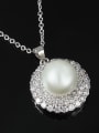 thumb Exquisite 18K White Gold Artificial Pearl Necklace 2