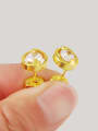 thumb Women Round Shaped Shimmering Rhinestone Stud Earrings 2