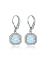 thumb Geometric Shaped Opal Stones Classical Hook Earrings 0