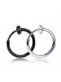 thumb Stainless Steel With Black Gun Plated Simplistic Round Earrings 0