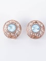 thumb Alloy Rose Gold Plated Vintage style Artificial Stone Hollow Two Pieces Jewelry Set 2