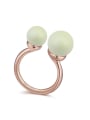 thumb Personalized Imitation Pearls Rose Gold Plated Opening Ring 2