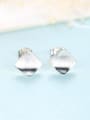 thumb 925 Sterling Silver With Glossy  Simplistic Geometric Stud Earrings 4