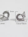 thumb Fashion Tiny Marquise Zirconias Heart Silver Stud Earrings 3