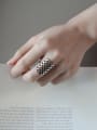 thumb 925 Sterling Silver With Antique Silver Plated  Geometric Free Size Rings 1