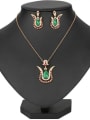 thumb Bohemia Ethnic style Green Water Drop Resin stones Cubic Crystals Alloy Two Pieces Jewelry Set 2