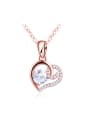 thumb Rose Gold Plated Heart Shaped Zircon Necklace 0