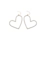 thumb Alloy With Gold Plated Simplistic Hollow Heart Hook Earrings 0