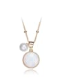 thumb Fashion 925 Silver Round Opal Artificial Pearl Necklace 0