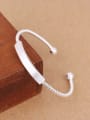 thumb Simple Twisted Silver Opening Bangle 2