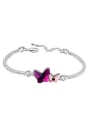 thumb Simple Double Butterfly austrian Crystals Alloy Bracelet 1
