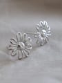 thumb Sterling Silver short hollow sunflower stud earing 3